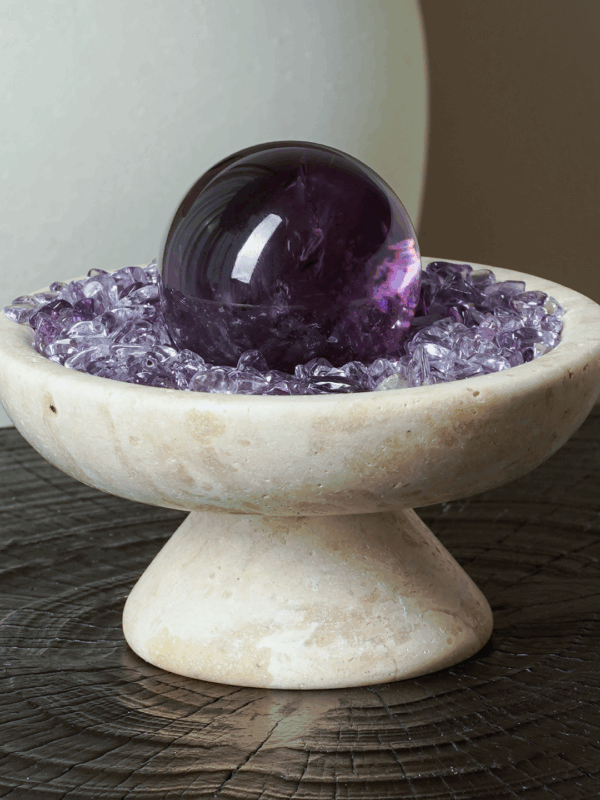 Amethyst Crystal Bowl with Sphere (1) Crystal-Sphere by Stone Blessings