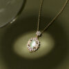 Brazilian Grape Chalcedony Necklace – Oval Cabochon with Gold-Plated Sterling Silver (2) Jewelry by Stone Blessings