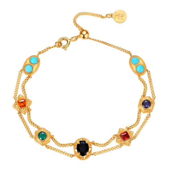 Multi-Gemstone Blessing Bracelet – Turquoise, Tanzanite, Malachite, Black Onyx, Peridot & Amazonite (5) Jewelry by Stone Blessings