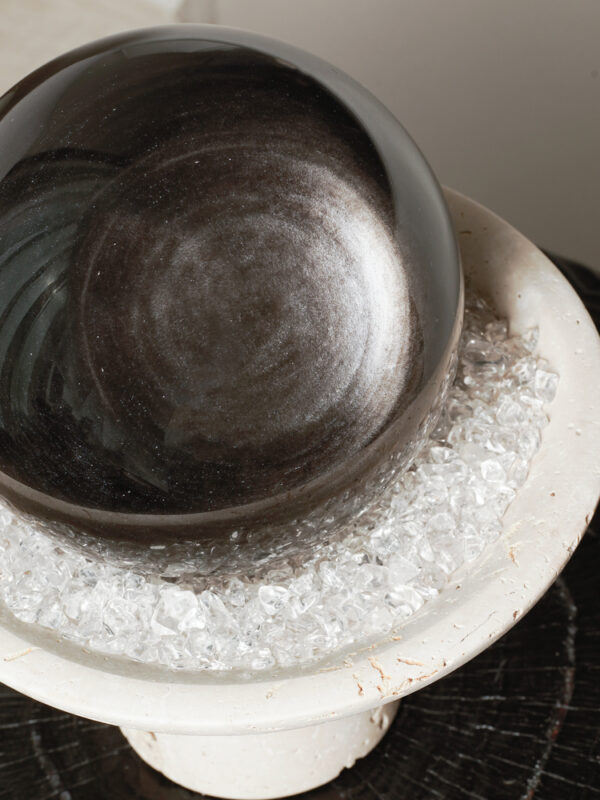 Obsidian Crystal Sphere – Protective Energy Stone (3) Crystal-Sphere by Stone Blessings