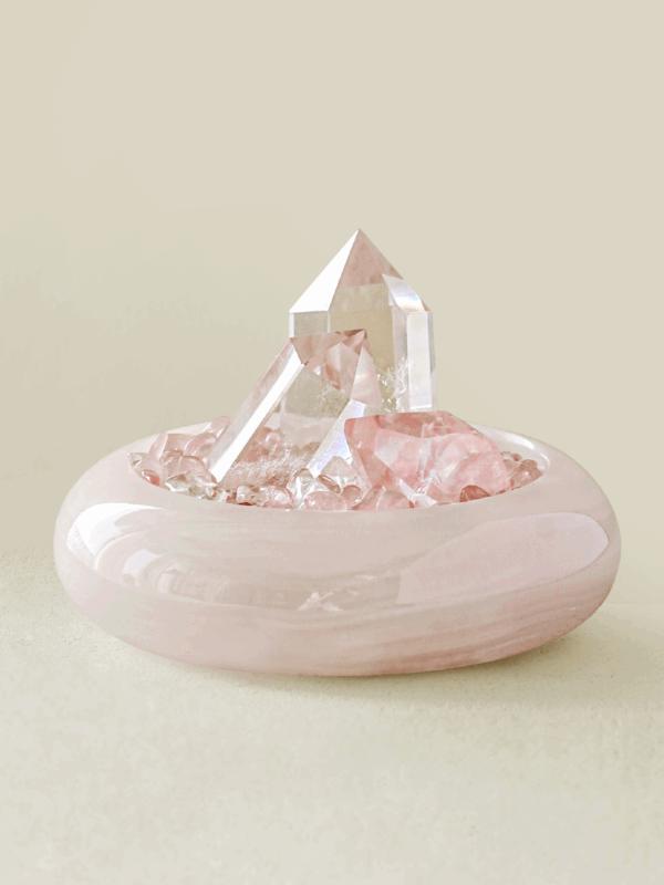 Rose Quartz Crystal Bowl – Energy Decor for Love & Relationships (1) Rose Quartz Crystal Bowl