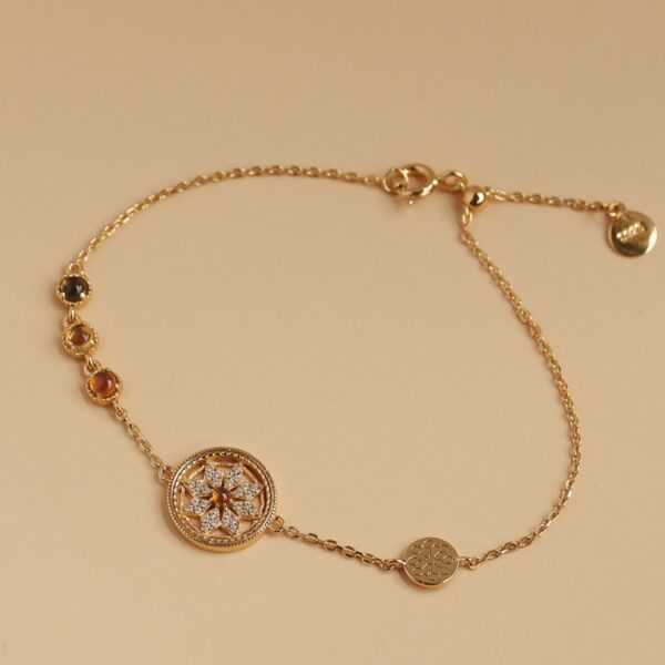 Tanzanite, Citrine & Smoky Quartz Bracelet – Sterling Silver with Gold Plating (1) Jewelry by Stone Blessings