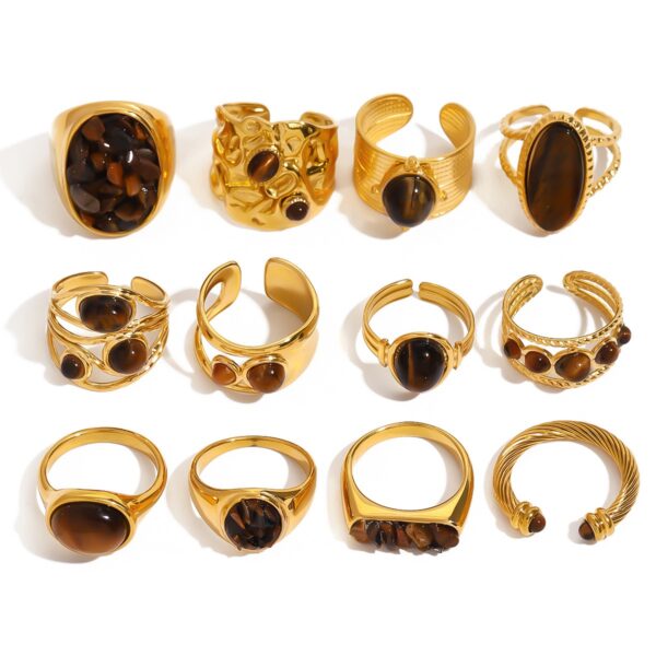 20251030-142341.591-4 Ever Gleam Series: Tiger Eye Gold Ring Collection