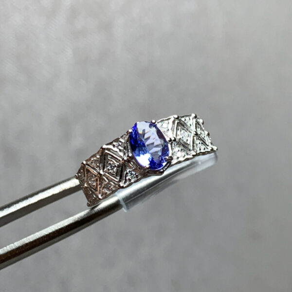 image_天然高品坦桑石戒指通体s925银..._1 Tanzanite Elegance Ring – Adjustable Sterling Silver Band of Modern Grace