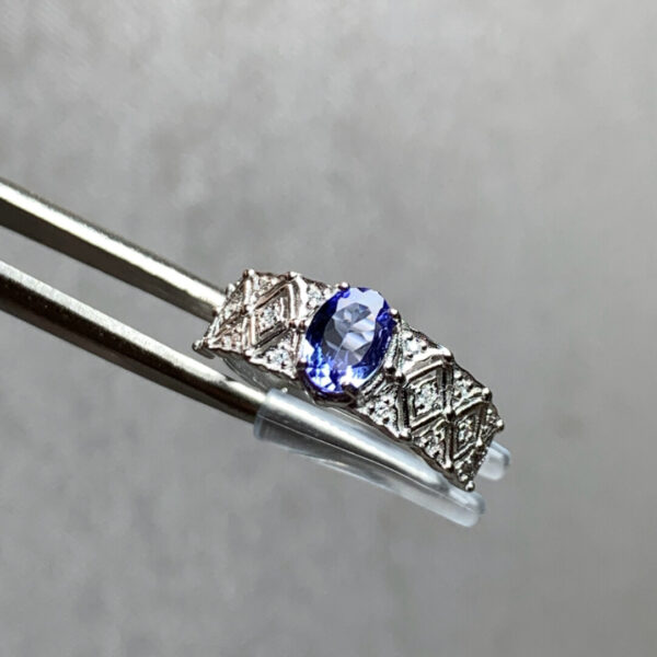 image_天然高品坦桑石戒指通体s925银..._2 Tanzanite Elegance Ring – Adjustable Sterling Silver Band of Modern Grace