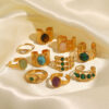 Waterproof Gemstone Rings Collection