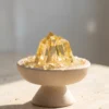 Citrine Cluster in Pedestal Bowl side view in natural light