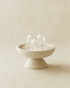 Clear Quartz Vessel with Three Points