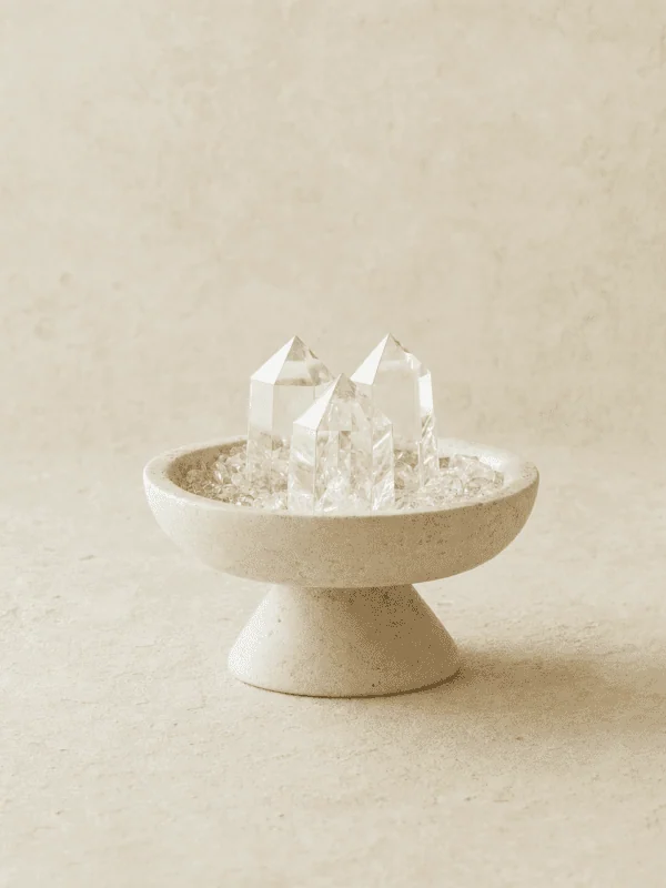 Clear Quartz Vessel with Three Points