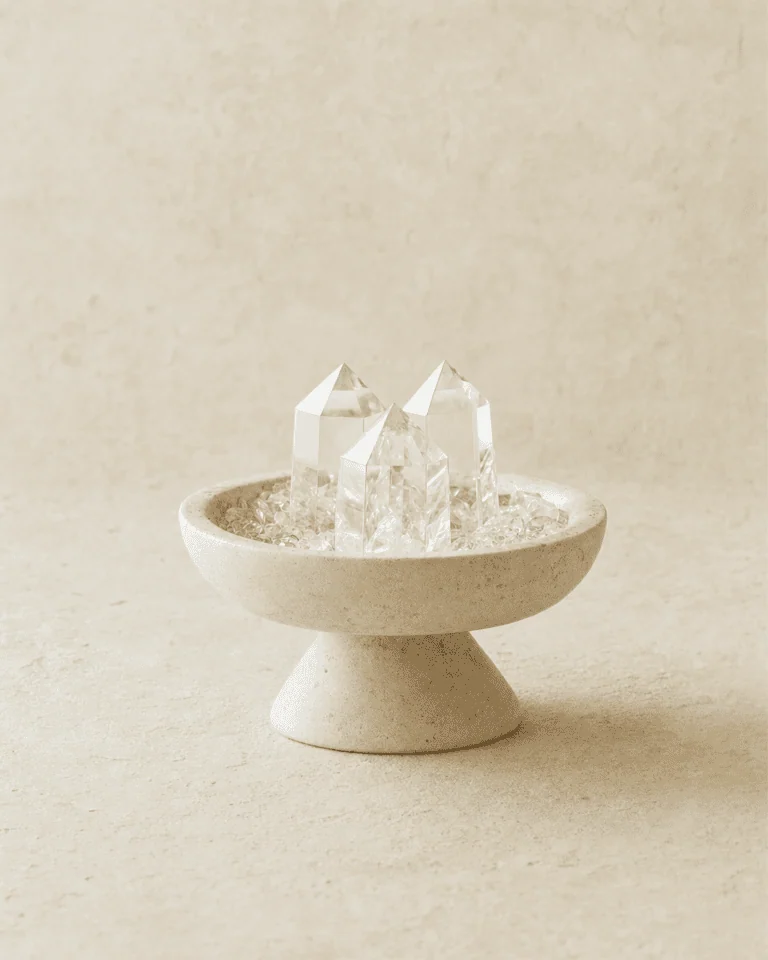 Clear Quartz Vessel with Three Points