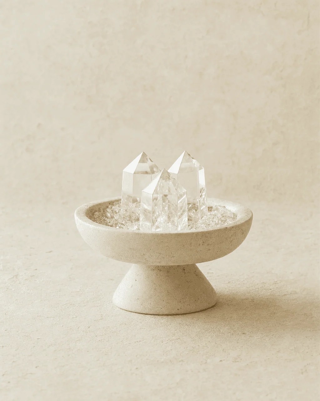 Clear Quartz Vessel with Three Points