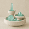 Fluorite Three Forms on Travertine